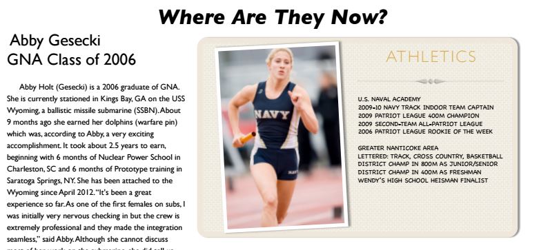 Where are they now? Abby Gesecki GNA ’06