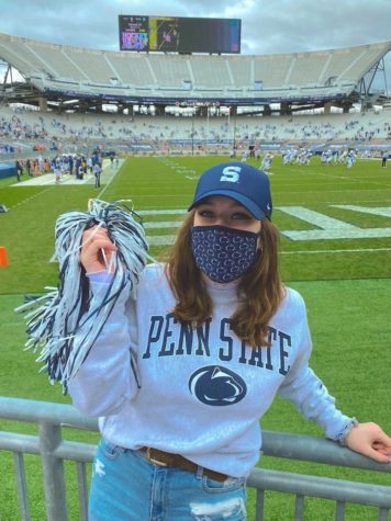 Gabby shows her Penn State pride at the football stadium. 