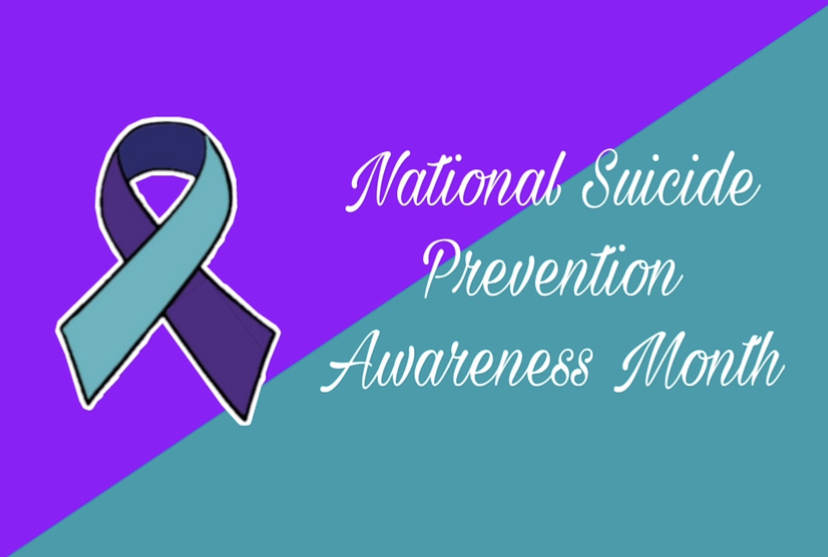 The Suicide Awareness ribbon with text.