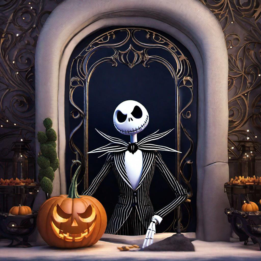 Jack Skellington from The Nightmare Before Christmas. 