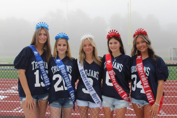 The 2023-2024 GNA Homecoming Court. Pictured left to right: Claire Aufiero, Jenna Thomas, Isabella Dalmas, Ashley Sewald, and Lauren Youngblood.