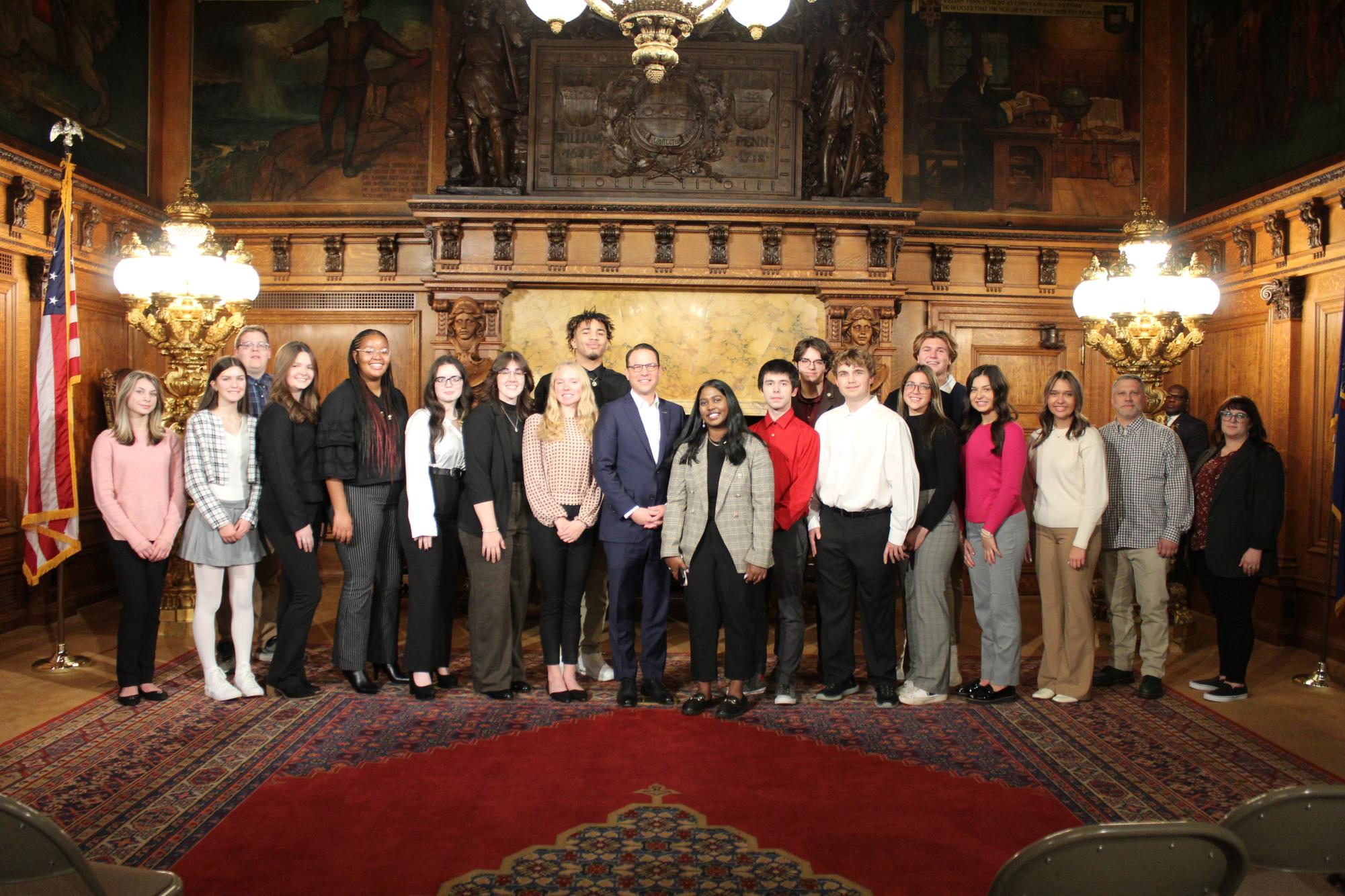 Advanced Placement Government class meets the governor.