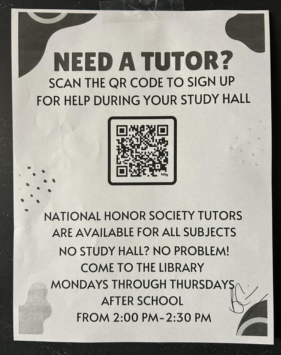 National Honor Society Tutoring Flyer.