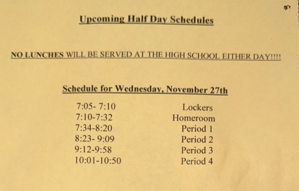 Schedule for Wednesday, November 27.