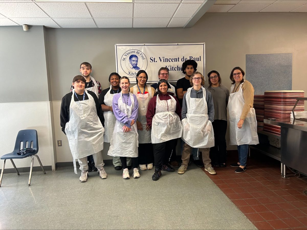 FBLA club volunteering at a Soup Kitchen.