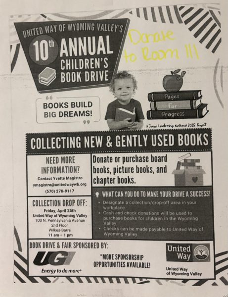 United Way of Wyoming Valley's 10th Annual Children's Book Drive.