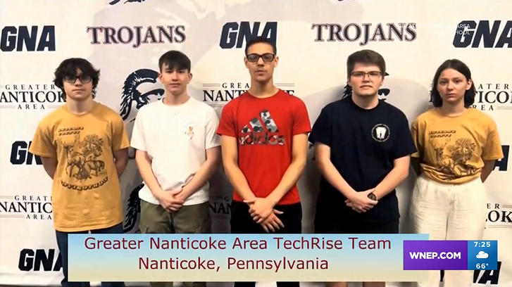 Pictured from left to right: Robert Miller, Liam McGovern, Jeremiah Montalvo, David Meck, and Alexandra Skillens. 