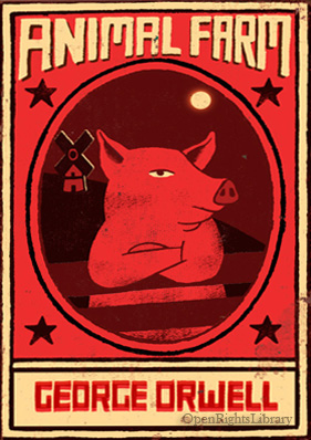 Animal Farm - George Orwell book cover (Open Rights Library).