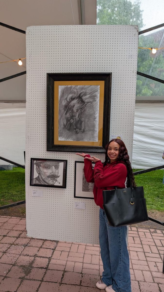 La'Kiah Cooper and award winning art piece.